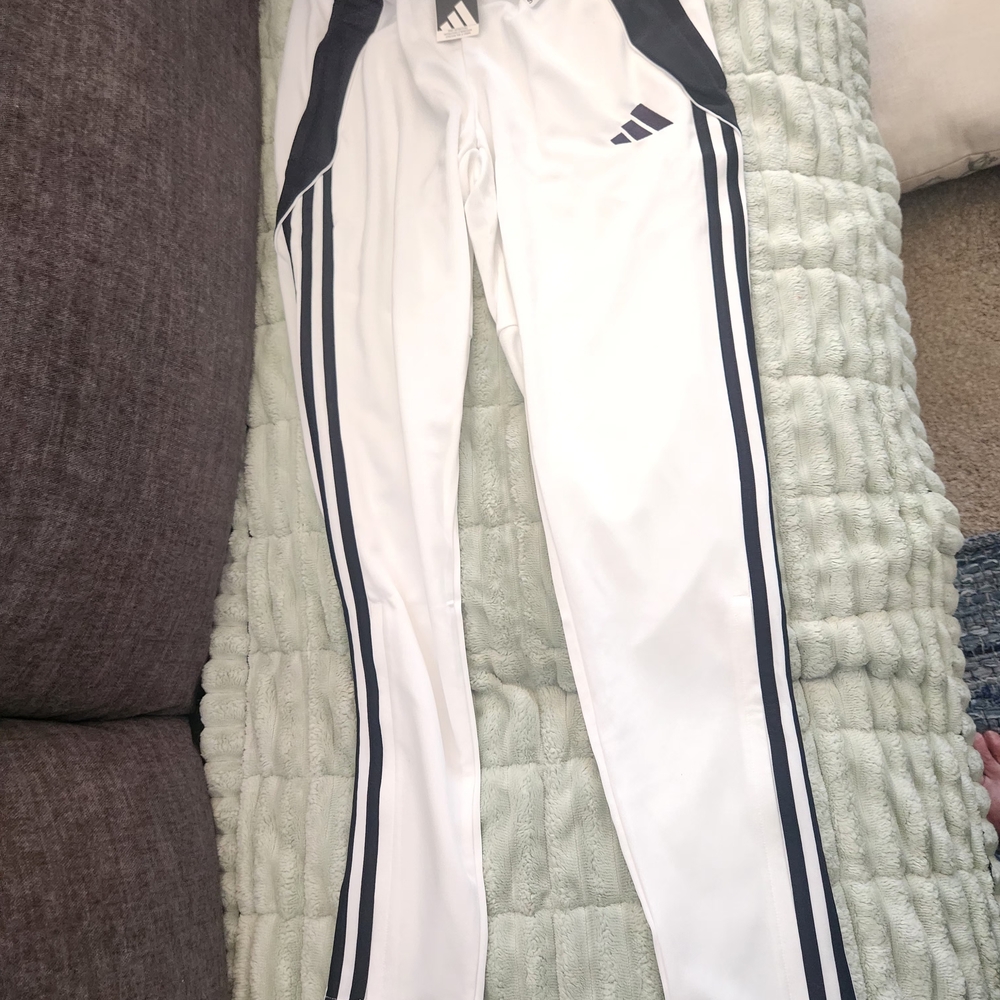 SOLD Adidas Kids White and Dark Gray Joggers